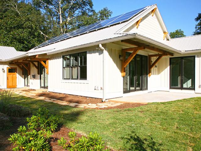 The home's 6.3-kW solar electric system is expected to reduce energy bills to $200 a year, for monthly bills of about $17.