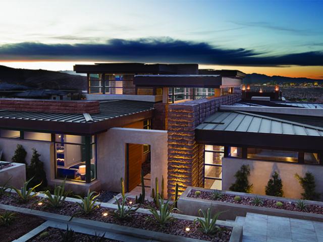 Element Design Build constructed this 6,541-square-foot show home in Henderson, Nevada, to the performance criteria of the U.S. Department of Energy Zero Energy Ready Home (ZERH) program.