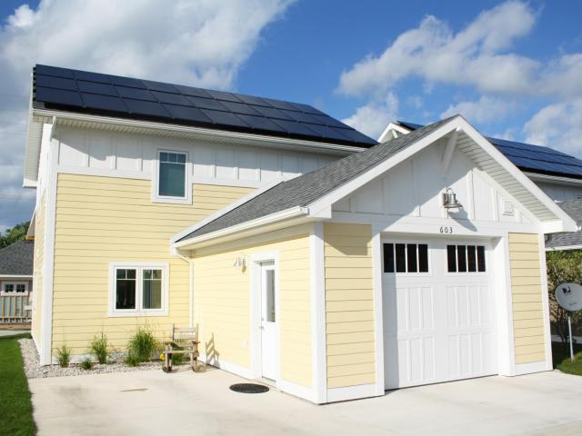The builder installed a 7.43-kW solar photovoltaic electric system that should contribute about $775 to the nearly $900 in savings each year that the high-performance home will realize, compared to a home built to code (the 2009 IECC).