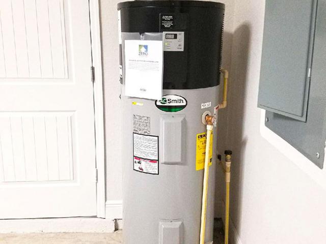 This heat pump water heater is two to three times more energy efficient than conventional electric resistance water heaters.