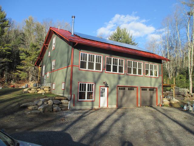 The majority of windows face south to take advantage of free solar heat.