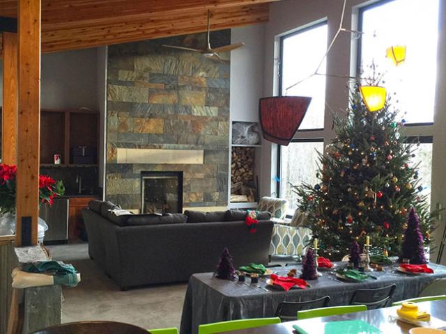 The home's triple-pane windows have special low-emissivity coatings on three layers to help block heat transmission, keeping heat out of the house on sunny summer days and in on winter days.