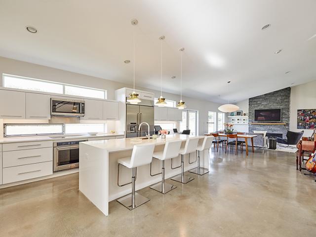 Highly efficient appliances and ultra-low-flow fixtures add to the energy and water savings in this efficient home.