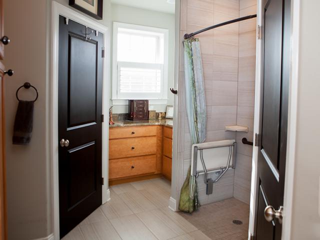 A recirculating pump speeds hot water to fixtures in the master bathroom.