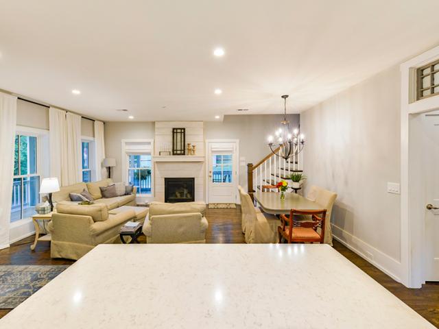 Two ducted and two ductless minisplit air handlers provide highly efficient heating and cooling to the three-level home.