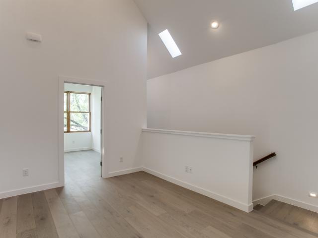 The high-efficiency central heat pump provides heating and cooling through short duct runs located within the conditioned space of the home.