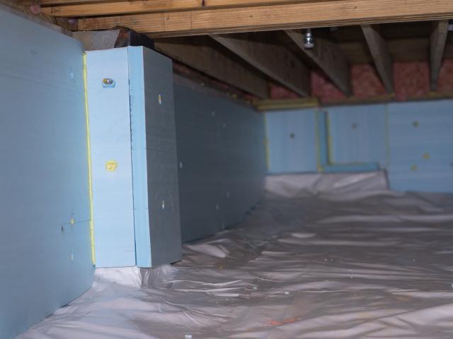A sealed, insulated crawlspace helps keep out humidity and bugs for this North Carolina home.