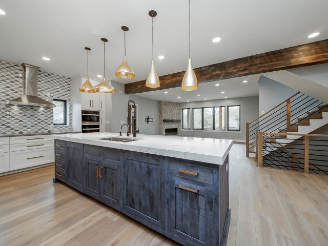 Nearly all of the fixtures in the brightly lit home employ advanced LED lighting.