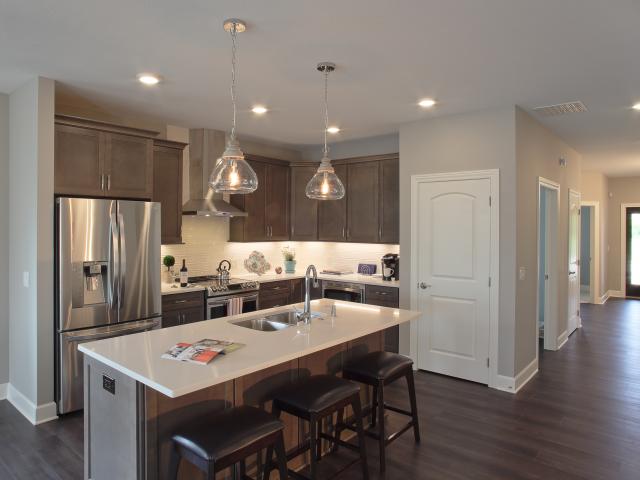 LED lighting and ENERGY STAR appliances add to the energy efficiency of the home.