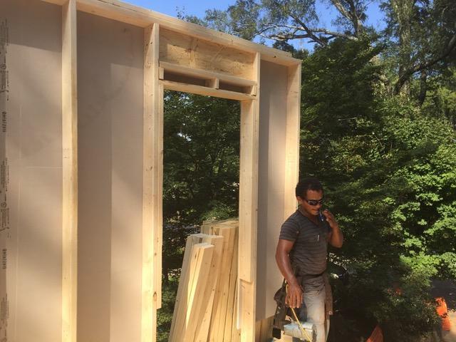 The advance-framed 2-by-6 walls have open headers providing more space for insulation.