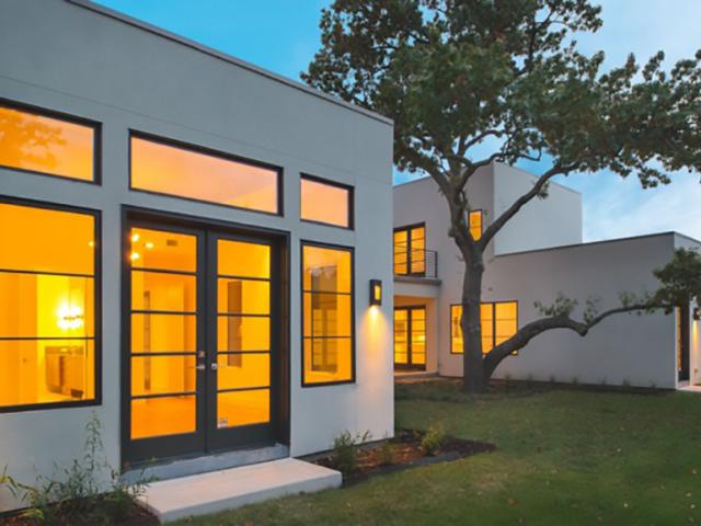 The double-pane, wood and fiberglass-framed windows have low-e3 coatings to minimize heat transfer into the home in summer or out of the home in winter.