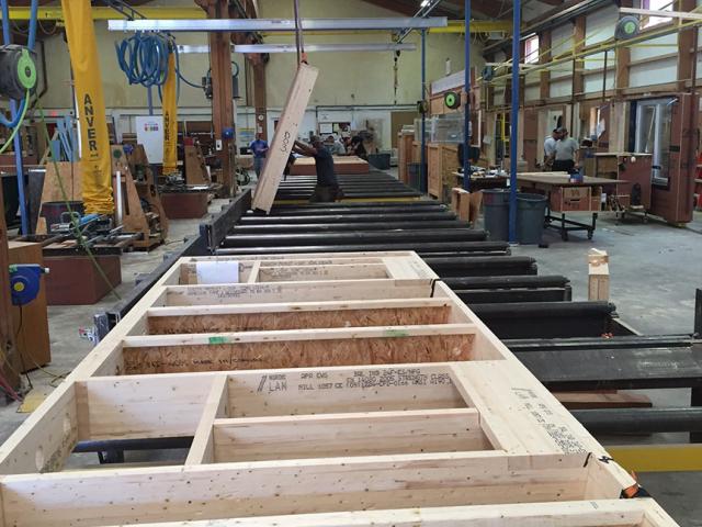 The walls were constructed of 9.5-inch I-studs then dense-packed with cellulose insulation and sheathed with a 5/8-inch coated OSB product on the exterior and a ½-inch OSB on the interior. A 1.5-inch service cavity was constructed to the interior of that and surfaced with 5/8-inch drywall to provide space for wiring and electrical boxes without disrupting the wall air barrier.