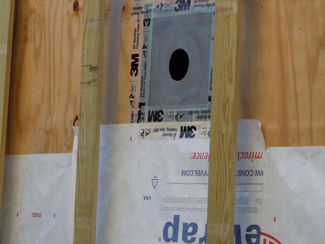 Comprehensive draft protection includes rubber gaskets at all pipe and wiring penetrations, sealing every seam in the plywood sheathing with a liquid sealant, and taping seams between the slab and foundation walls. The home is so airtight it exceeds the most rigorous industry standards for air sealing set by Passive House.