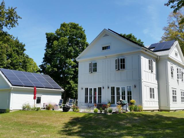 The 13.1 kW of solar electric panels and the solar thermal water-heating system helped the home achieve a Home Energy Rating System (HERS) score of -14. In its first year of operation, the solar electric system has already produced four times as much power as the home is using.