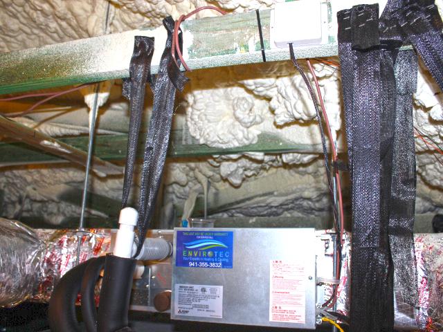 A high-efficiency 15.5 SEER ducted mini-split heat pump located in the unvented, conditioned attic provides heating and cooling.