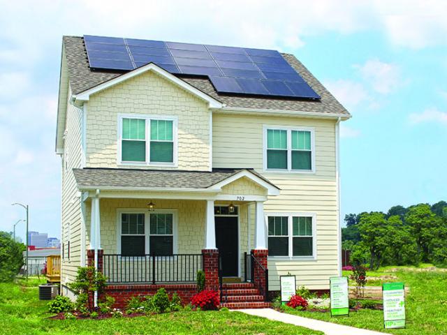 Health-E-Community Enterprises of Virginia Inc. constructed a 2,170-square-foot home at their Villas at Rocketts Landing development, in Toano, Virginia, to the performance criteria of the U.S. Department of Energy Zero Energy Ready Home (ZERH) program.