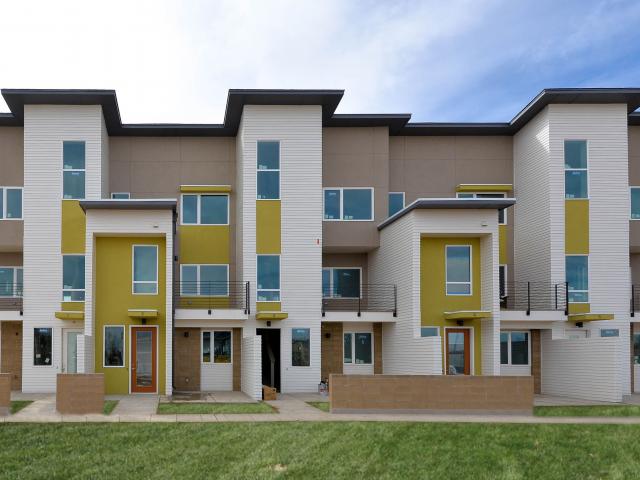 The townhomes should save their homeowners about $1,586 in energy costs compared to a similar-sized code-built home, thanks to high-performance features and a 5.46 kW solar photovoltaic electric generation system that comes with each unit.