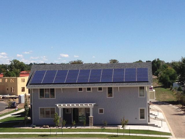 This home's 8.56-kW solar electric system and energy-efficient construction give it a Home Energy Rating System (HERS) score of -9, meaning the home will produce more energy than it consumes, saving its homeowners $2,070 a year in energy costs compared to a standard new home built to code, which would have a HERS of roughly 80 to 100.