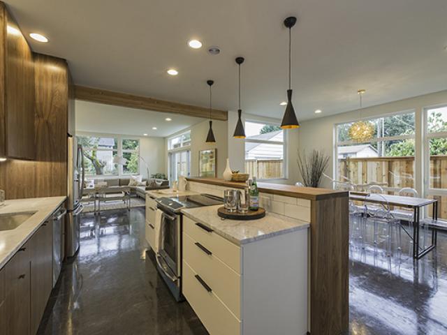 Low-flow water fixtures and faucets were installed throughout the home to improve water conservation.