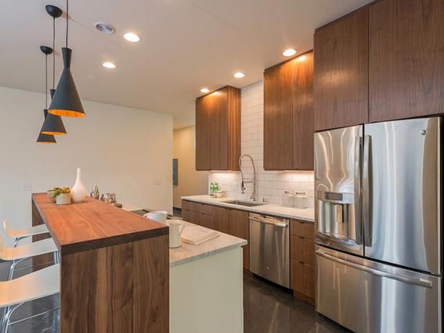 An ENERGY STAR-rated refrigerator and dishwasher are installed in this home for increased energy savings.