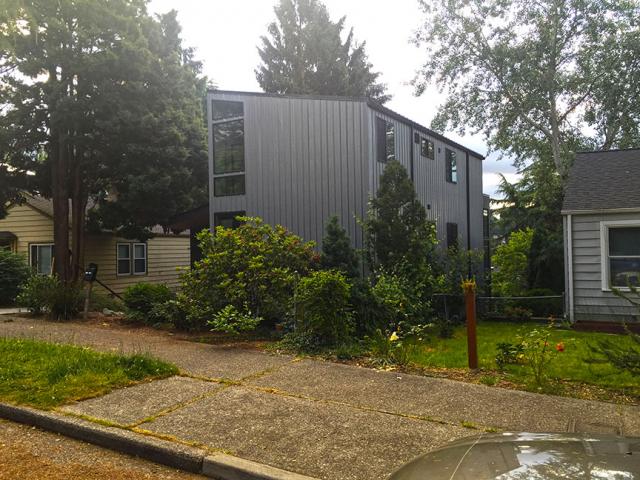 The 22nd Avenue home is on the north edge of a narrow, sloped urban infill lot, allowing for maximum solar exposure on the south side of the home if the homeowner chooses to install solar electric panels. For increased water conservation, the home is landscaped with native plants.