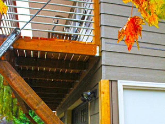 Fiber cement siding on the walls and ice-and-water shield under the standing seam metal roof help provide long-lasting protection for the home’s exterior.