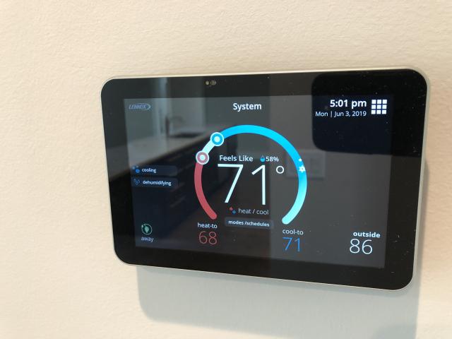 The high-performance home is equipped with internet-connected monitoring equipment, including a thermostat that can send error codes to the HVAC contractor for remote diagnostics, a system that tracks solar panel output and operation, and a crawlspace monitoring system that notifies the builder if it detects high humidity or bulk water intrusion.