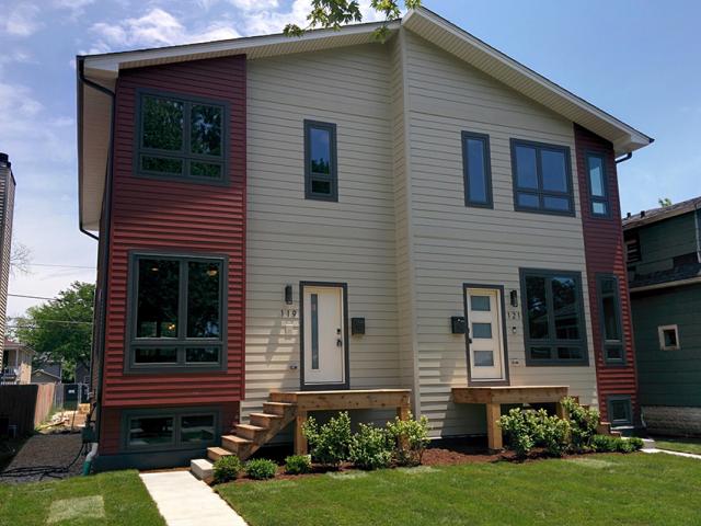 BrightLeaf Homes built this duplex of two side-by-side 2,280-square-foot custom homes in La Grange, Illinois, to the high performance criteria of the U.S. Department of Energy Zero Energy Ready Home (ZERH) program.