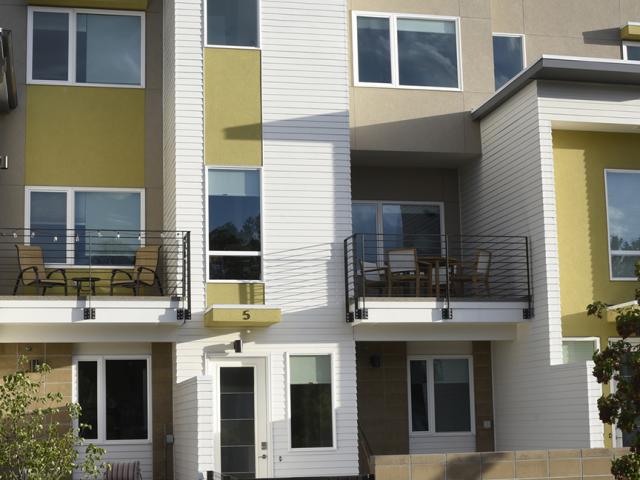 The builder and developer achieved a HERS score of -8 on one of these 1,500-square-foot townhomes, thanks to the homes' compact efficient design and roof-mounted solar.