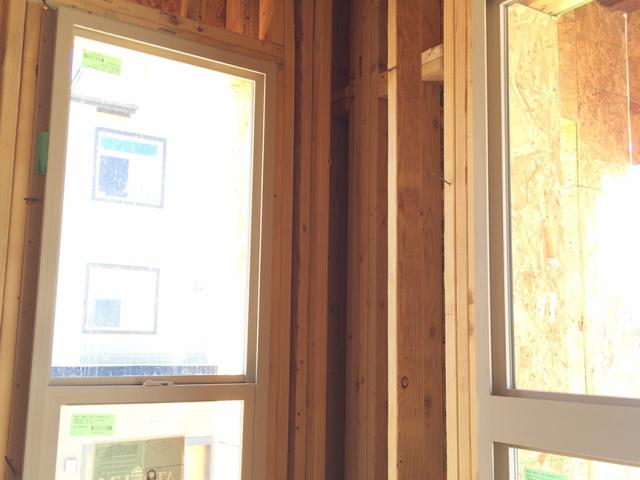 Two-stud corners are one of the advanced framing techniques incorporated in the wall construction to reduce lumber and make room for insulation.