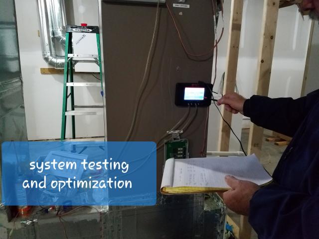 The whole building was tested for air leakage and achieved an airtightness of 0.37 air changes per hour at 50 Pascals; that's more than six times as tight as code requires.