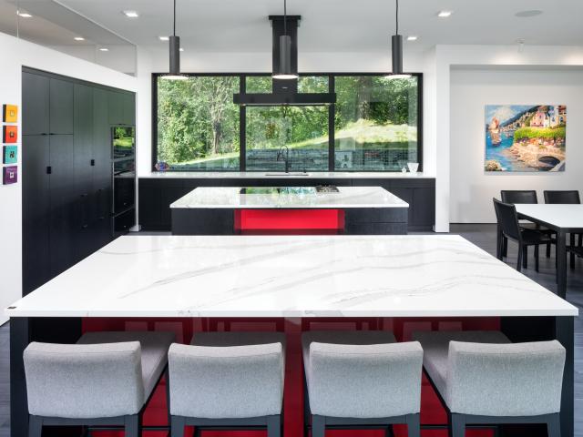 The home's six refrigerators, three dishwashers, two clothes washers, and seven exhaust fans are all ENERGY STAR rated to ensure lower energy use.