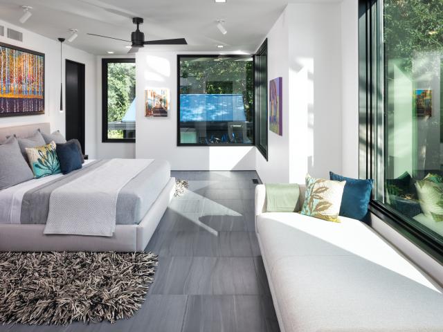 Permanent awnings, motorized shades, and dynamic glazing allow in light but protect interiors from glare, fading, and unwanted heat gain.