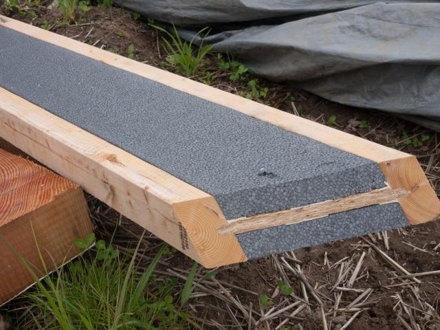 These Washington-made SIP panels use a polystyrene foam that has graphite added for improved insulating abilities. Unlike some SIP installations that use solid wood splines to connect the panels, TC Legend uses a specially designed spline that combines foam and wood to provide insulation at the panel joints, which are taped to increase air-sealing. Rim joists are spray foamed.