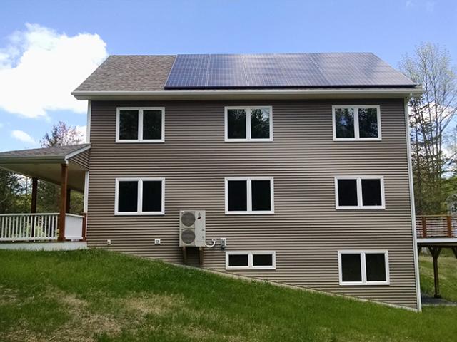 The 10.26-kW PV system and highly insulated structure help the home perform as a net zero home that produces as much energy as it uses in a year.