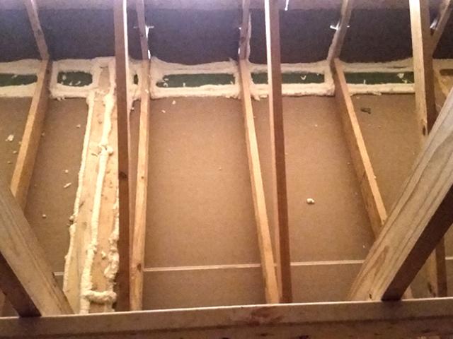 All of the top plates and any ceiling penetrations were sealed with spray foam and/or caulk before covering the ceiling deck of the vented attic with blown fiberglass.