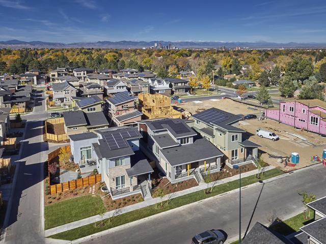 The varied roof pitches offer multiple options for solar panel placement regardless of home orientations on the lots.