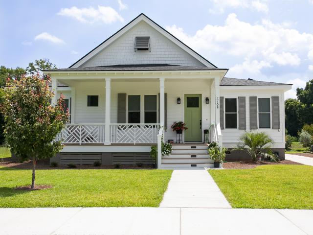 Amerisips Homes, LLC, of Charleston, South Carolina, built this traditional home on Johns Island that achieves a Home Energy Rating System (HERS) score of 1, indicating it produces as much energy as it uses in a year.