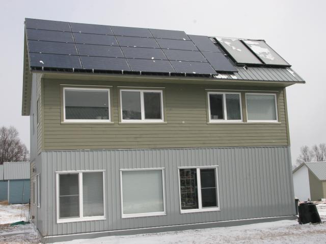 AquaZephyr of Ithaca, New York, built this 1,664-square-foot, two-story certified DOE Zero Energy Ready Home that achieved a Home Energy Rating System (HERS) score of 15 with a 4-kW solar electric system and solar domestic hot water.