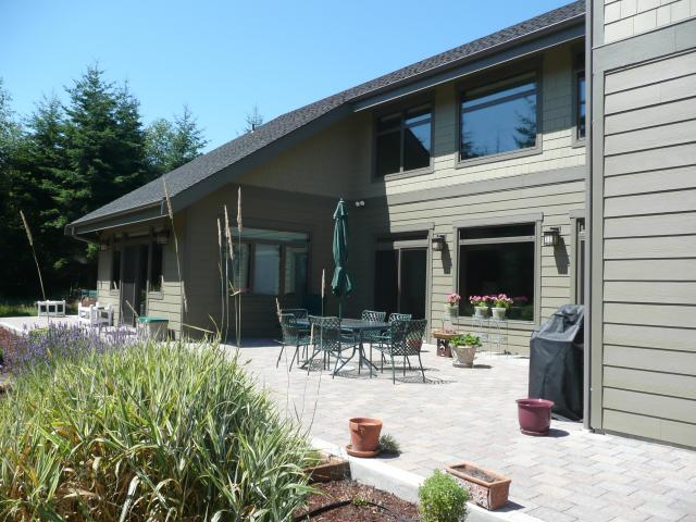 Solar window shading uses deep overhangs and covered porches to block out much of the high overhead summer sun while allowing in beneficial low winter sun.