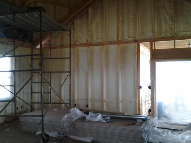 High-efficiency wall framing uses less lumber and allows more room in the walls for insulation.