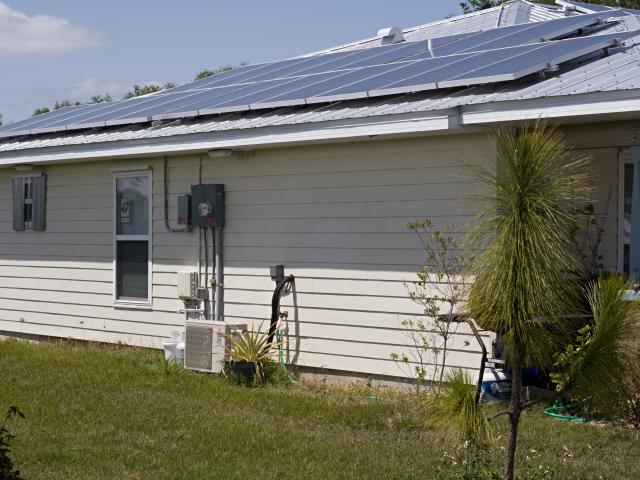 All it takes is one small ultra-efficient heat pump to heat and cool these efficient Habitat homes.