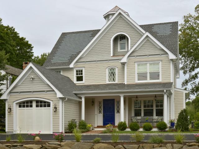 This is a certified U.S. DOE Zero Energy Ready Home that is architecturally integrated with its colonial neighbors in Old Greenwich, Connecticut, but not their high utility bills. The owners of this home will pay about $100 per month for heating and cooling.